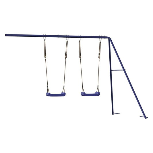 vidaXL Slide and Swings for Playhouse Blue Polypropylene
