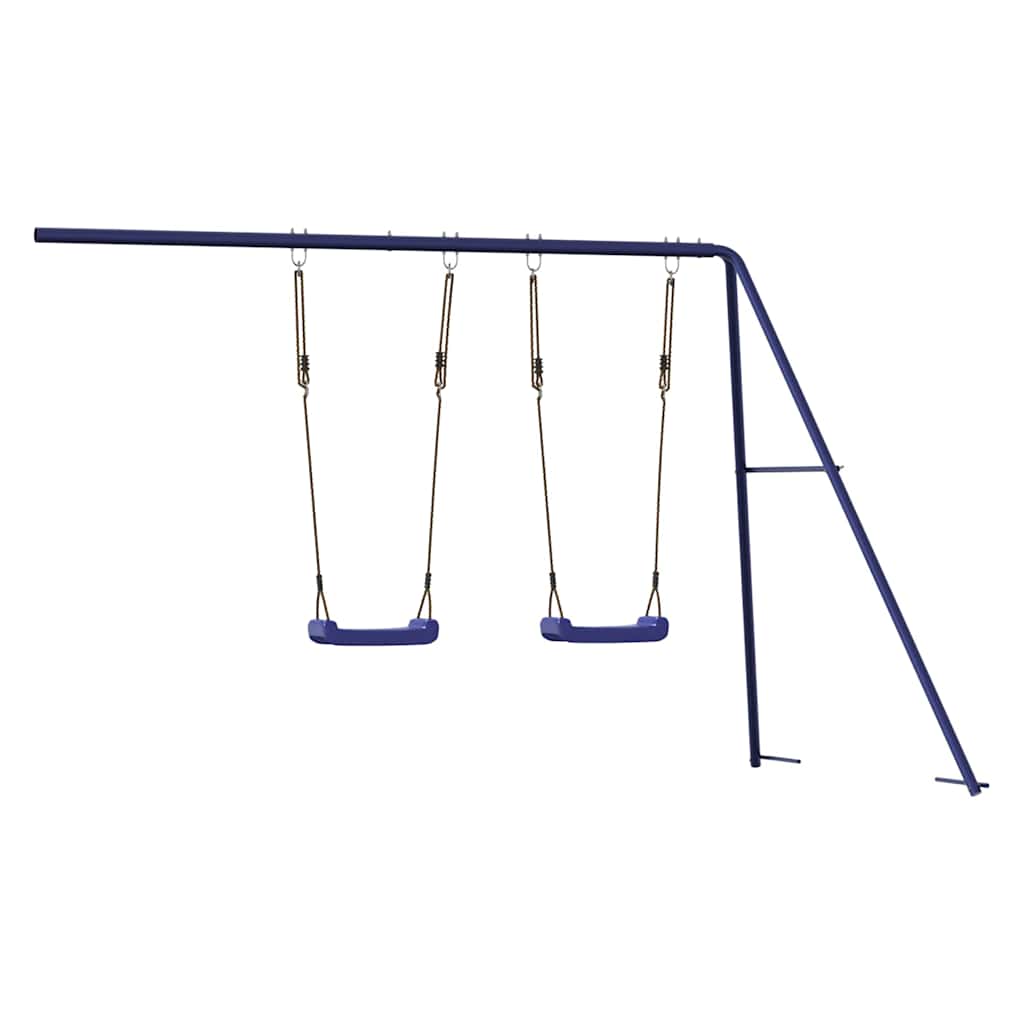 vidaXL Slide and Swings for Playhouse Blue Polypropylene