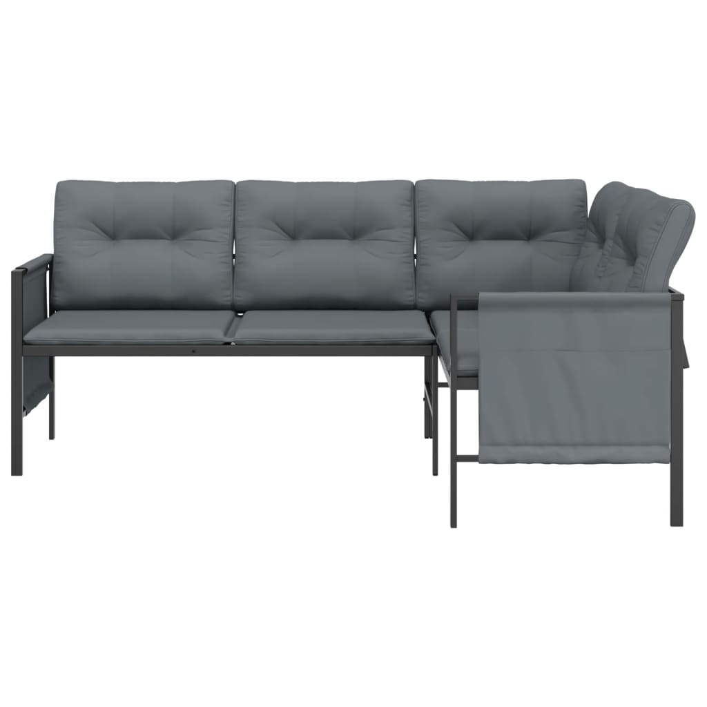 vidaXL Garden Corner Sofa Anthracite Steel and Textilene