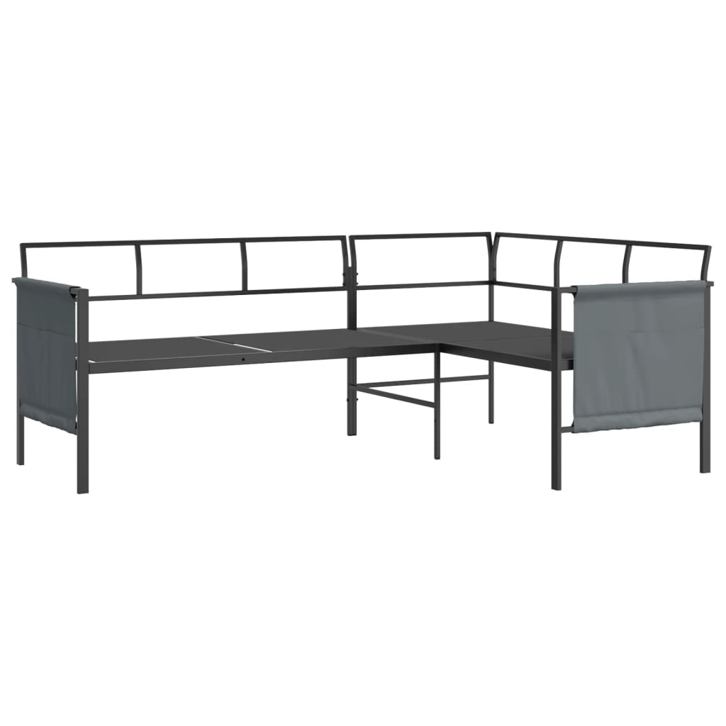 vidaXL Garden Corner Sofa Anthracite Steel and Textilene