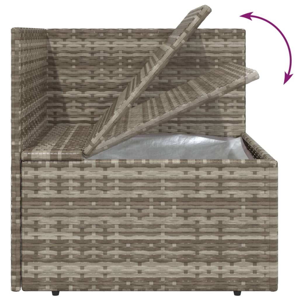 vidaXL 4 Piece Garden Lounge Set with Cushions Grey Poly Rattan