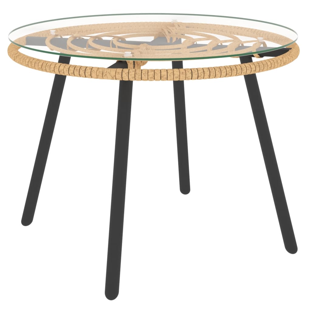 vidaXL 3 Piece Garden Lounge Set with Dark Grey Cushions Poly Rattan