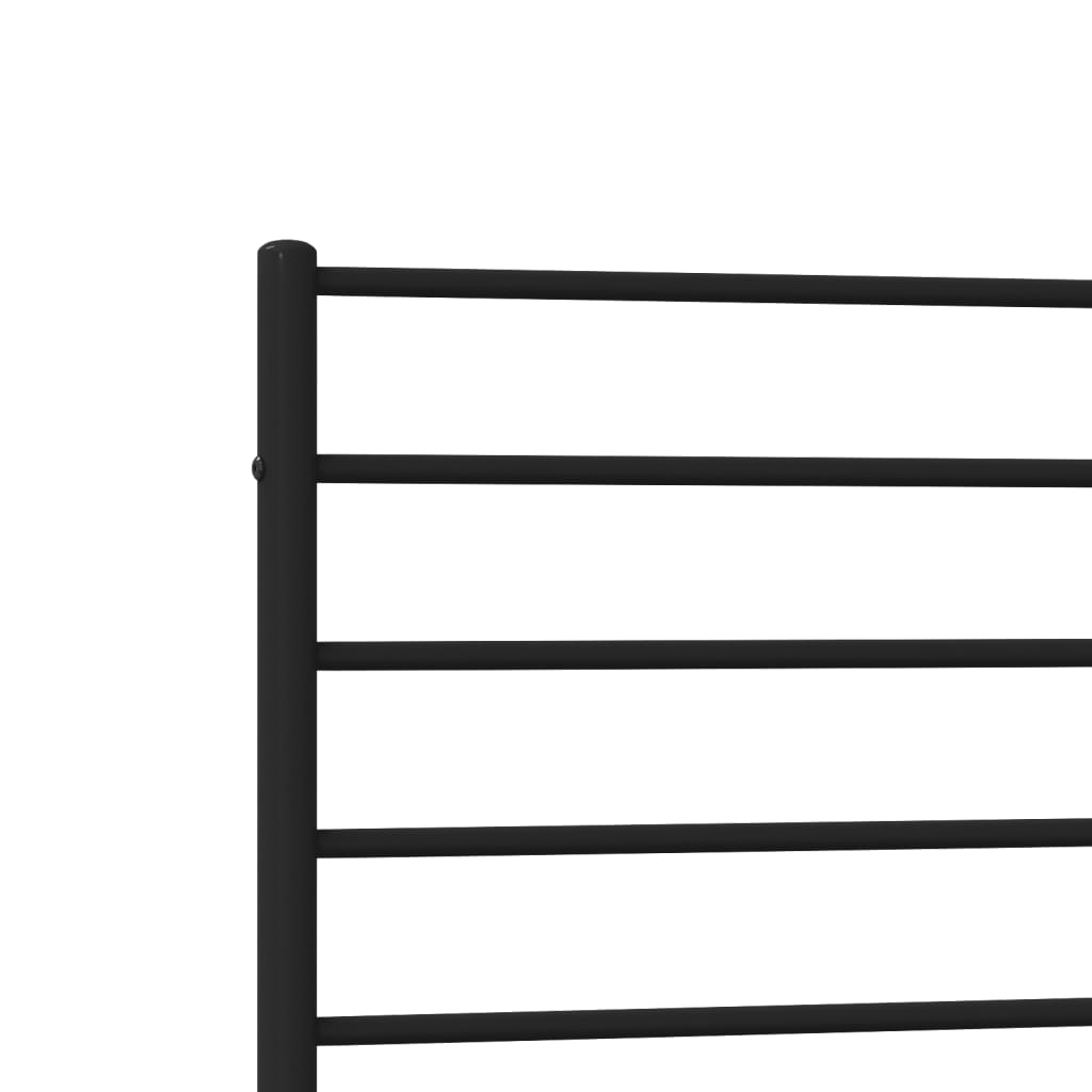 vidaXL Metal Bed Frame without Mattress with Headboard Black 107x203 cm King Single