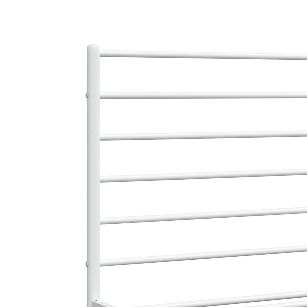vidaXL Metal Bed Frame without Mattress with Footboard White 150x200 cm