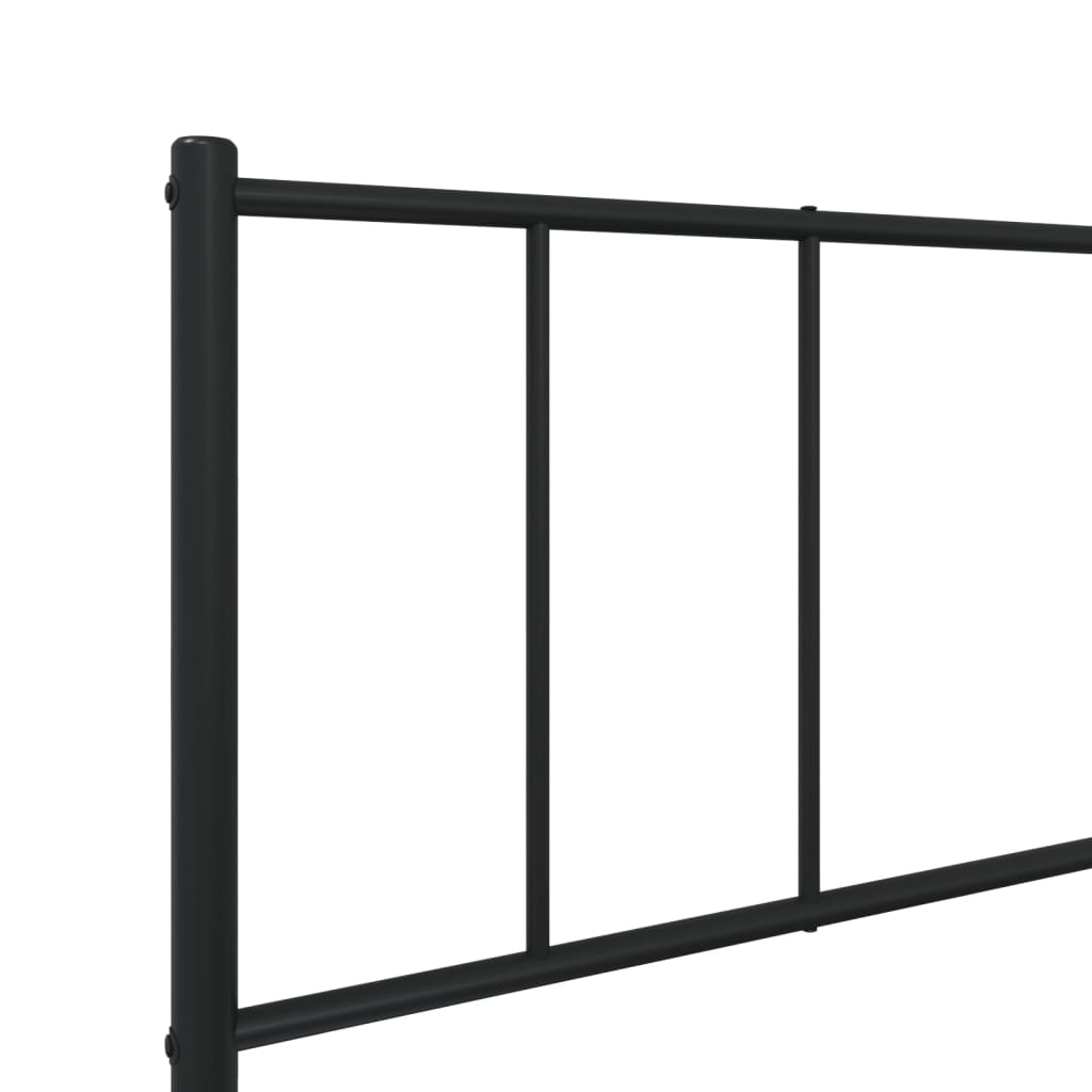 vidaXL Metal Bed Frame without Mattress with Headboard Black 90x190 cm
