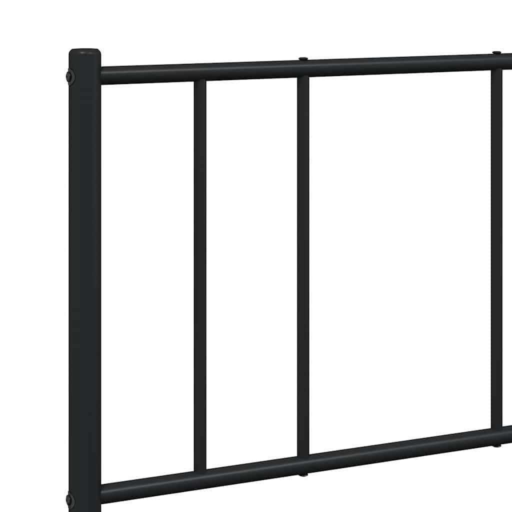 vidaXL Metal Bed Frame without Mattress with Footboard Black 150x200 cm