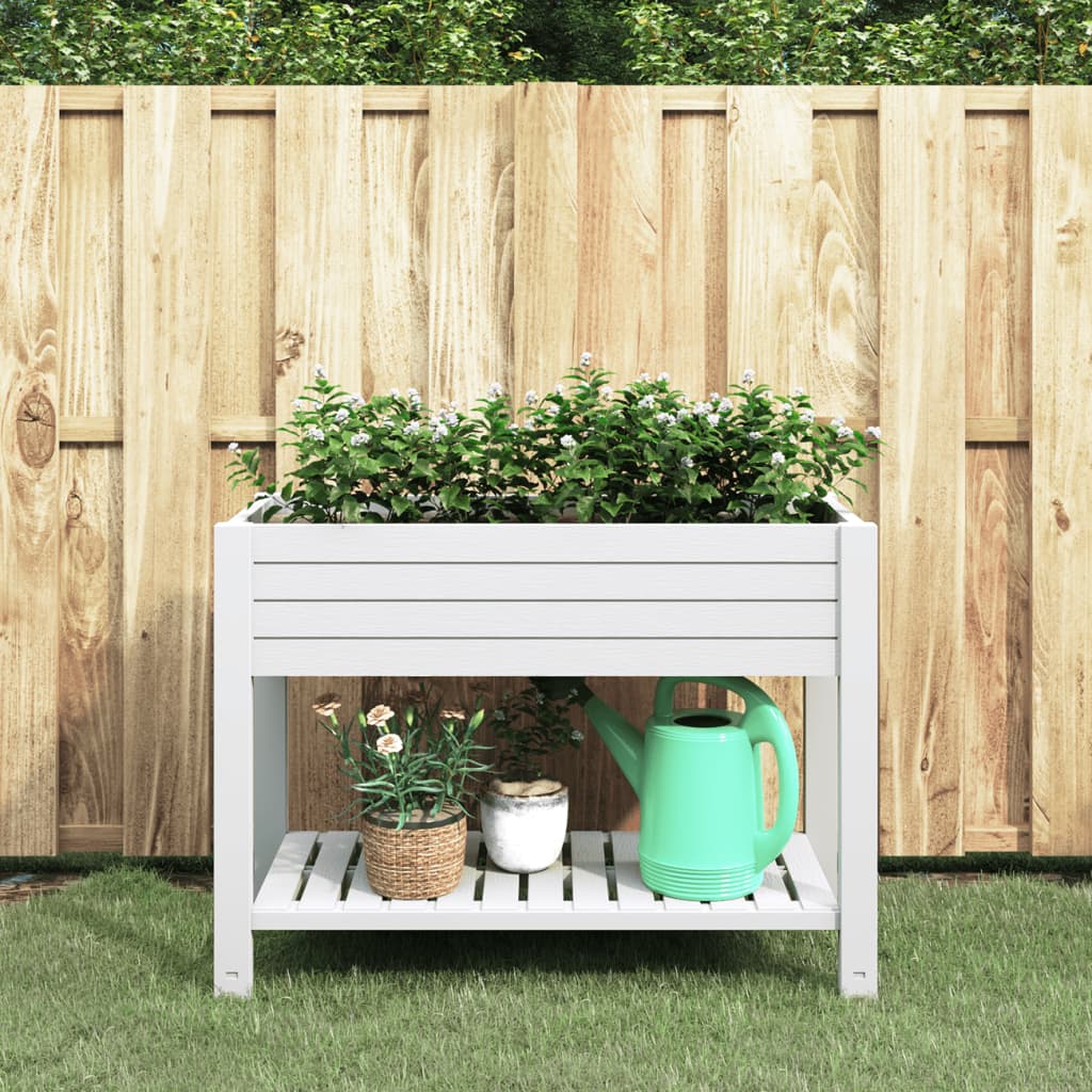vidaXL Garden Raised Bed White 110x45x79 cm Polypropylene