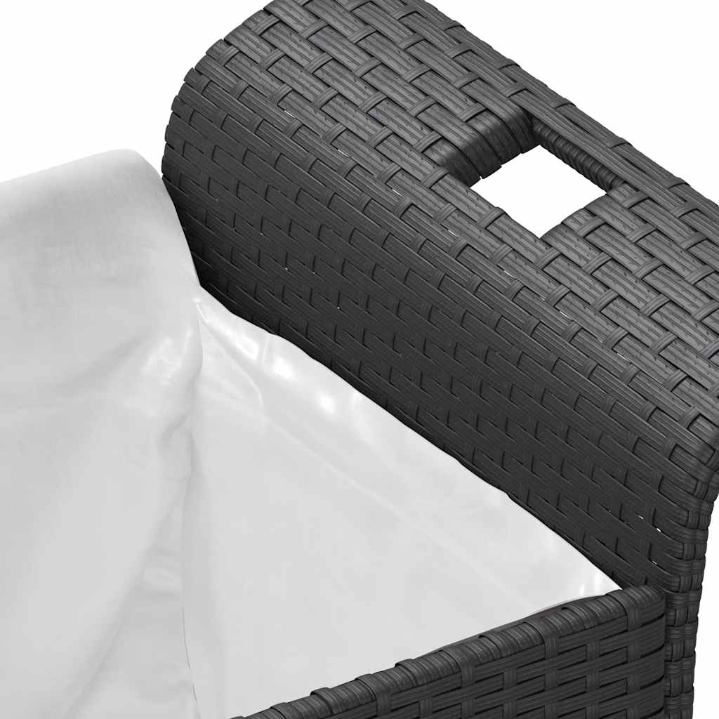vidaXL Garden Bench with Cushion Black 116x46x57 cm Poly Rattan