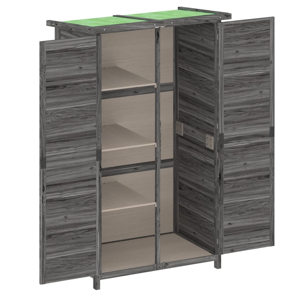 vidaXL Garden Tool Shed Grey 83x57x140 cm Solid Wood Pine