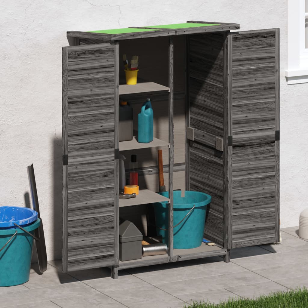 vidaXL Garden Tool Shed Grey 83x57x140 cm Solid Wood Pine