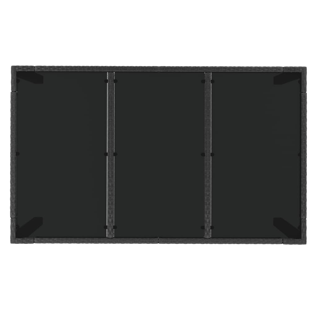 vidaXL 5 Piece Garden Dining Set with Cushions Black Poly Rattan