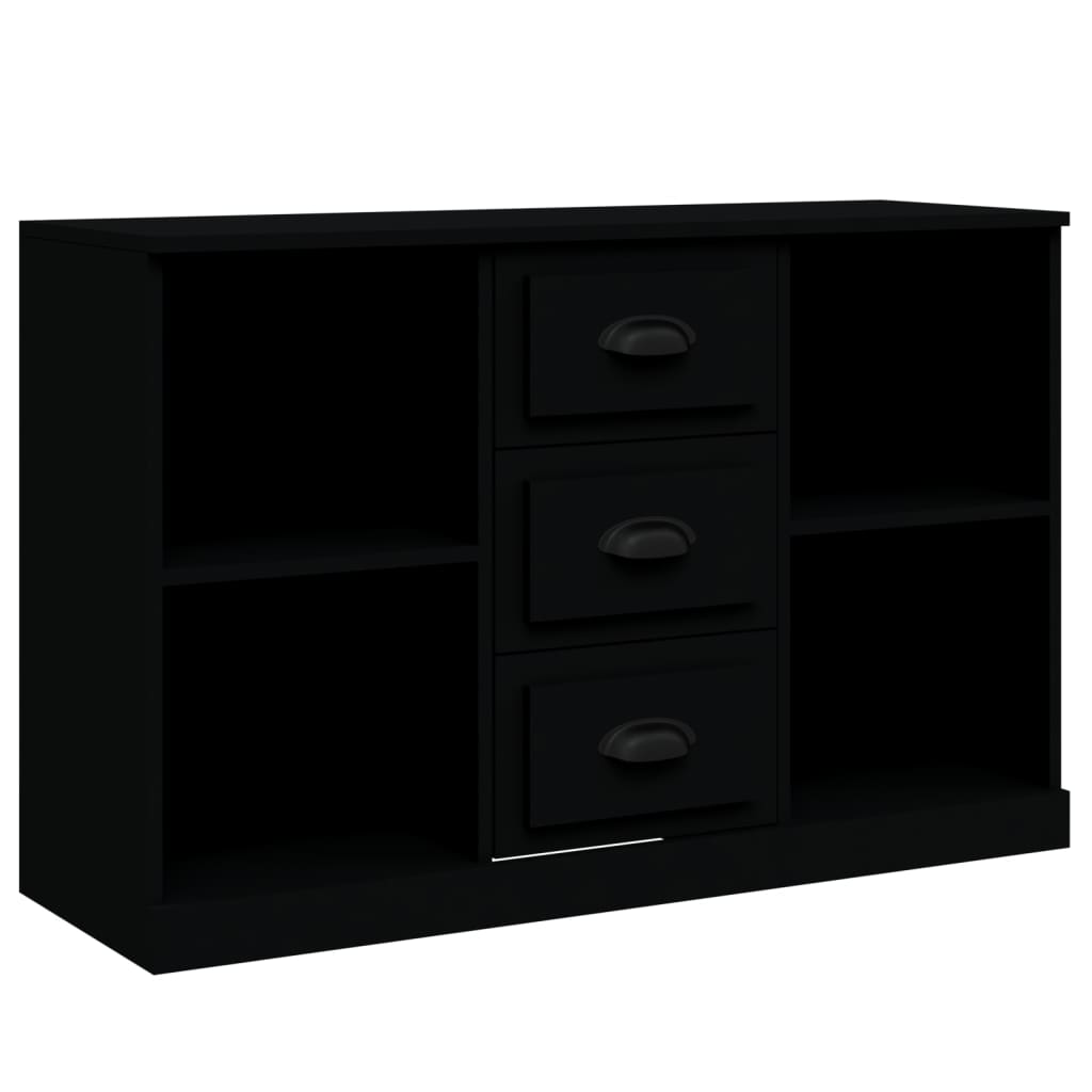 vidaXL Sideboards 3 pcs Black Engineered Wood