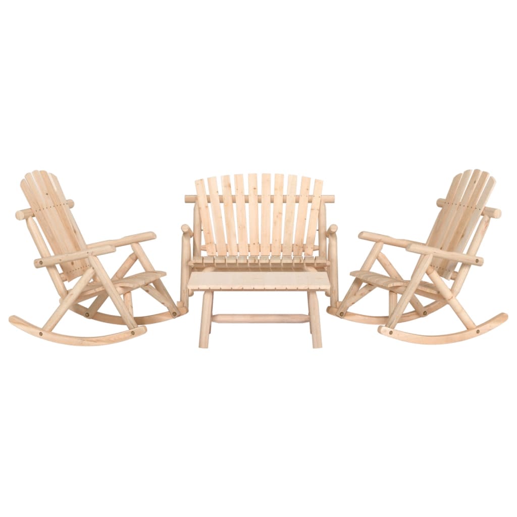 vidaXL 4 Piece Garden Lounge Set Solid Wood Spruce