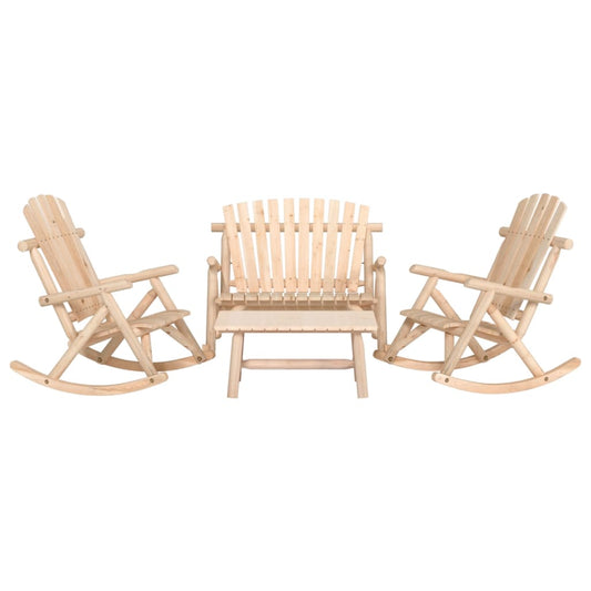 vidaXL 4 Piece Garden Lounge Set Solid Wood Spruce