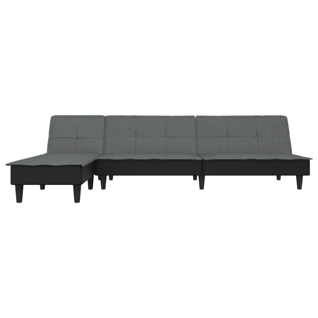 vidaXL L-shaped Sofa Bed Dark Grey 255x140x70 cm Fabric