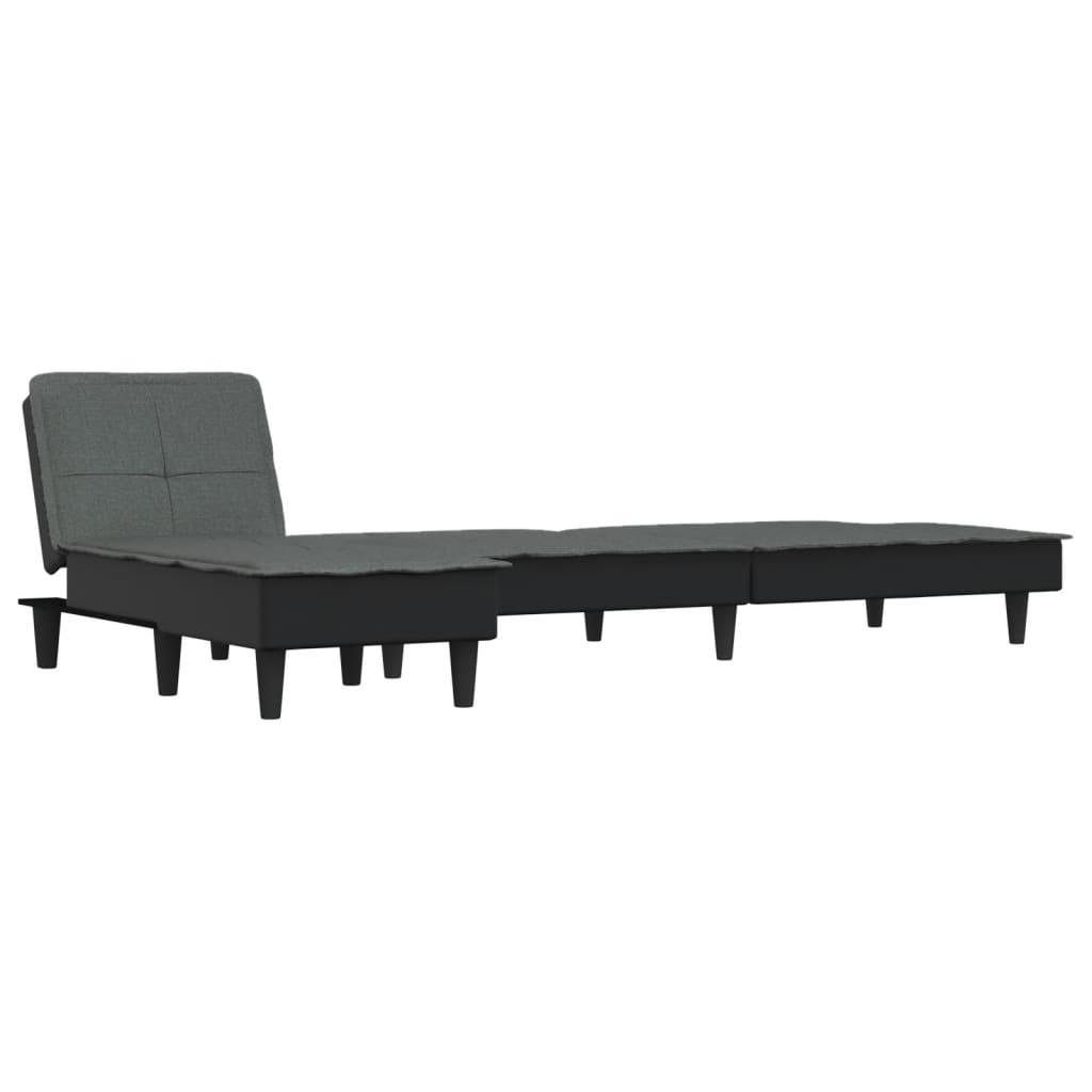 vidaXL L-shaped Sofa Bed Dark Grey 255x140x70 cm Fabric