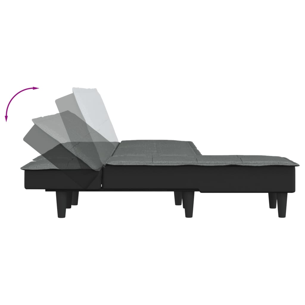 vidaXL L-shaped Sofa Bed Dark Grey 255x140x70 cm Fabric