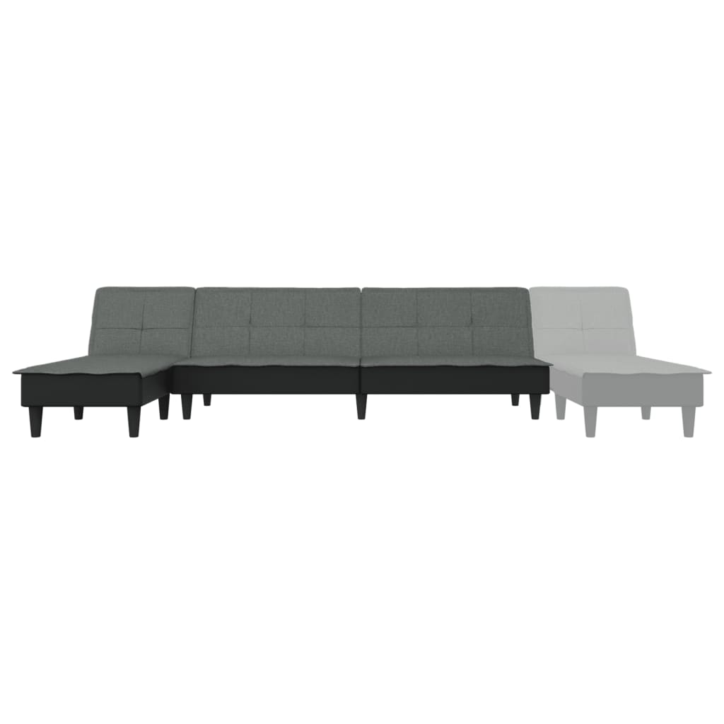 vidaXL L-shaped Sofa Bed Dark Grey 255x140x70 cm Fabric