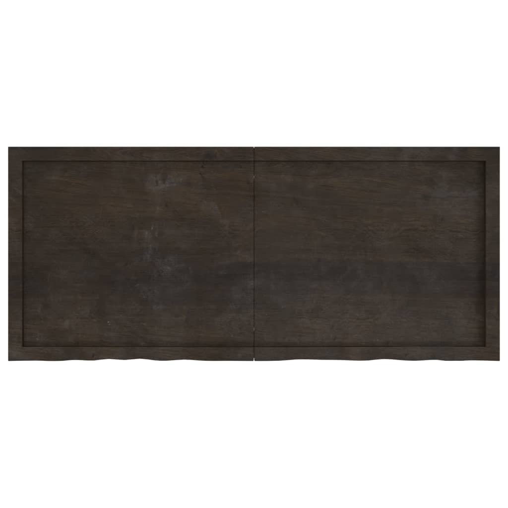 vidaXL Bathroom Countertop Dark Brown 140x60x4 cm Treated Solid Wood