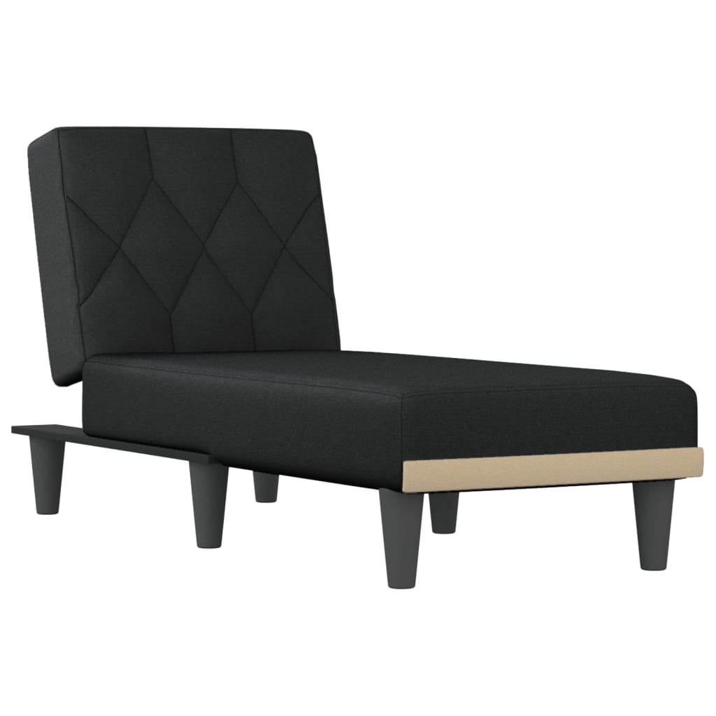 vidaXL Chaise Longue Black Fabric