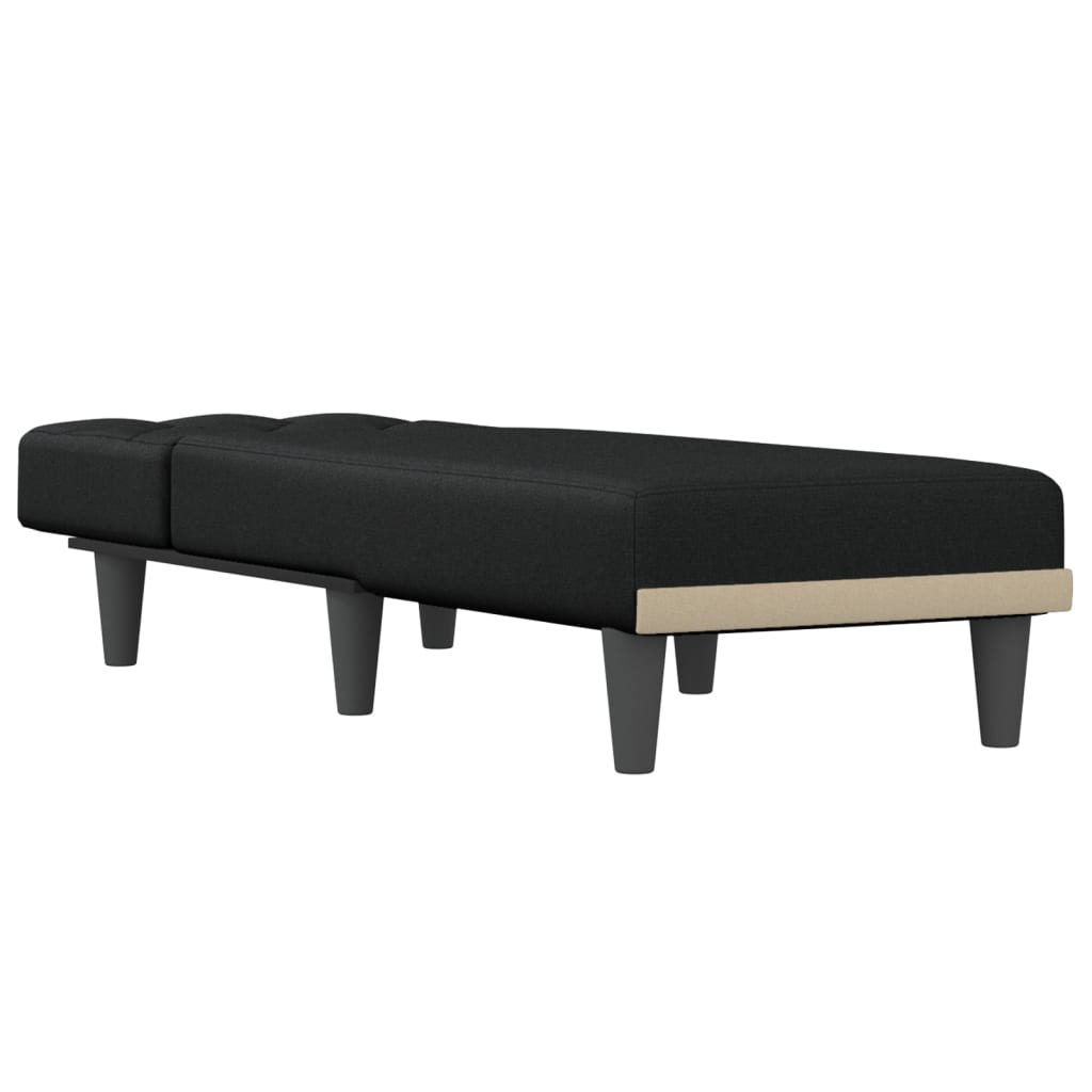 vidaXL Chaise Longue Black Fabric