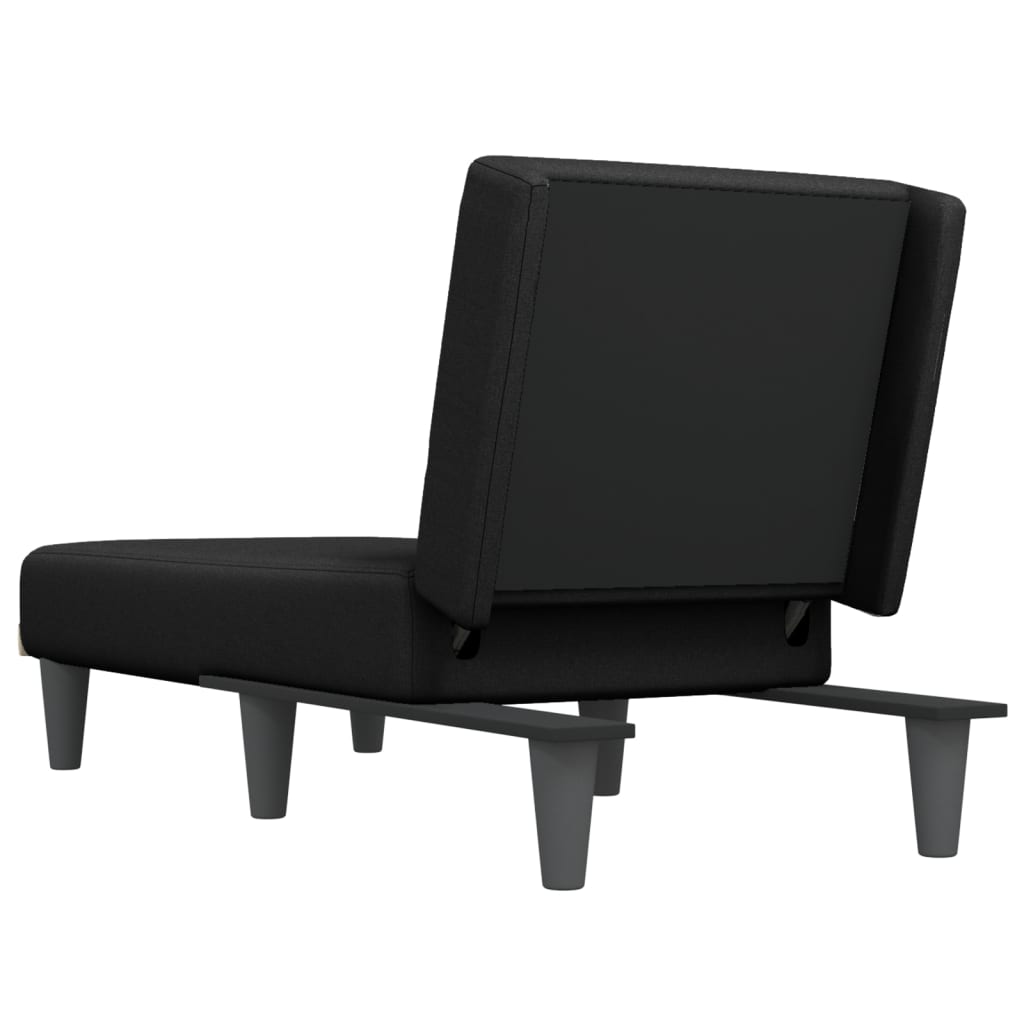 vidaXL Chaise Longue Black Fabric