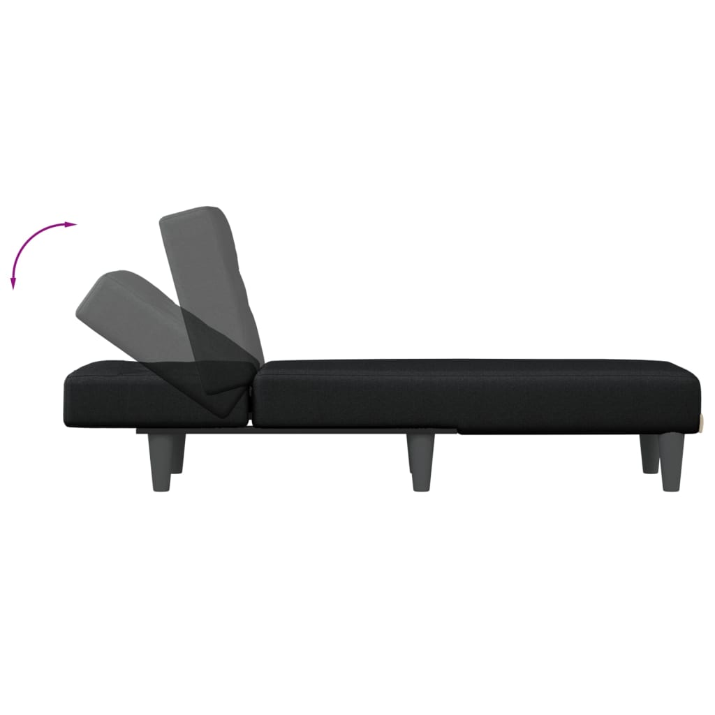 vidaXL Chaise Longue Black Fabric