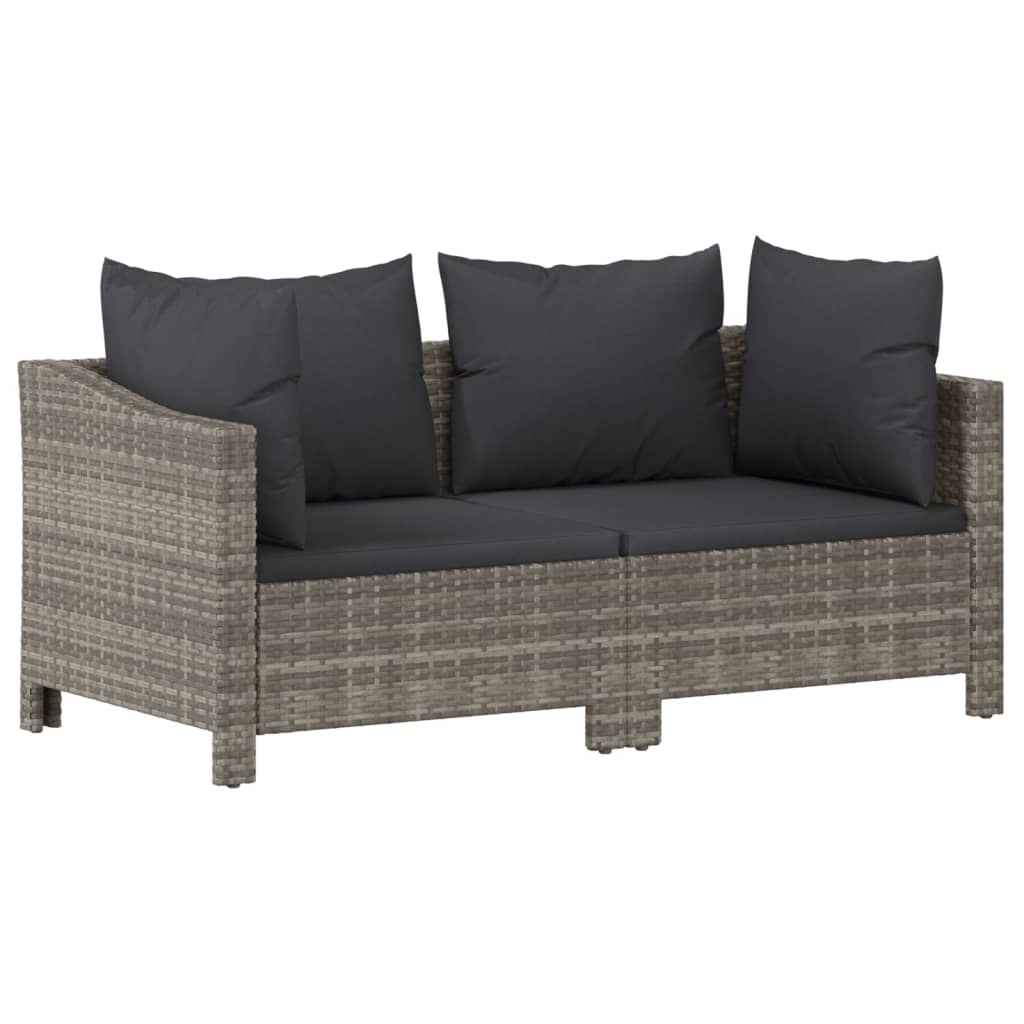 vidaXL 5 Piece Garden Lounge Set with Cushions Grey Poly Rattan
