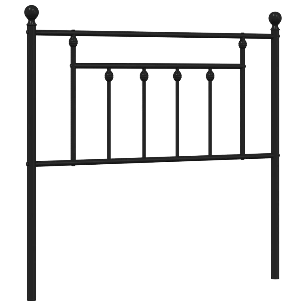 vidaXL Metal Headboard Black 90 cm