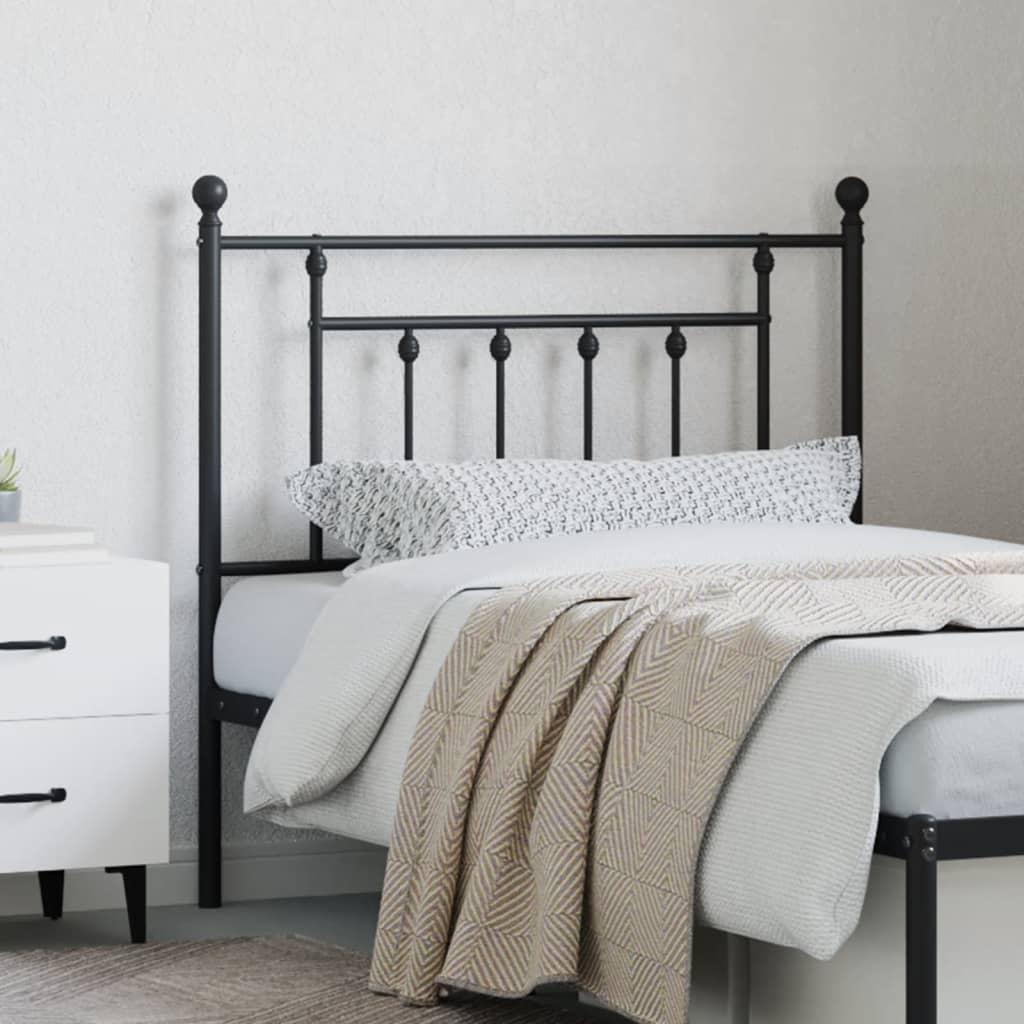 vidaXL Metal Headboard Black 90 cm