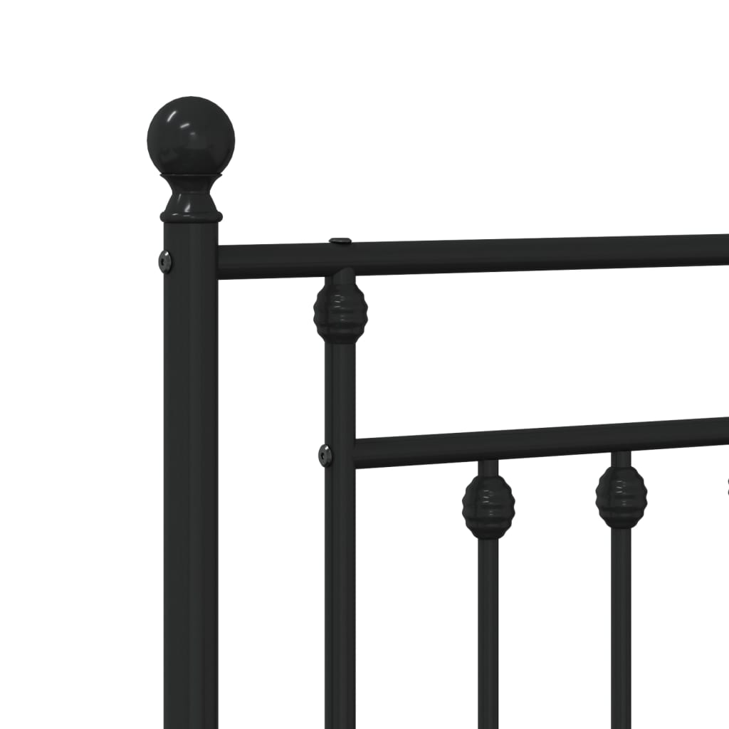 vidaXL Metal Headboard Black 90 cm
