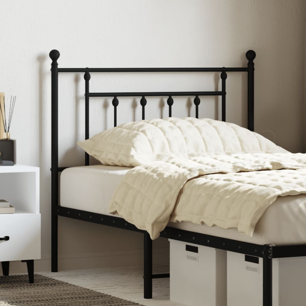 vidaXL Metal Headboard Black 90 cm