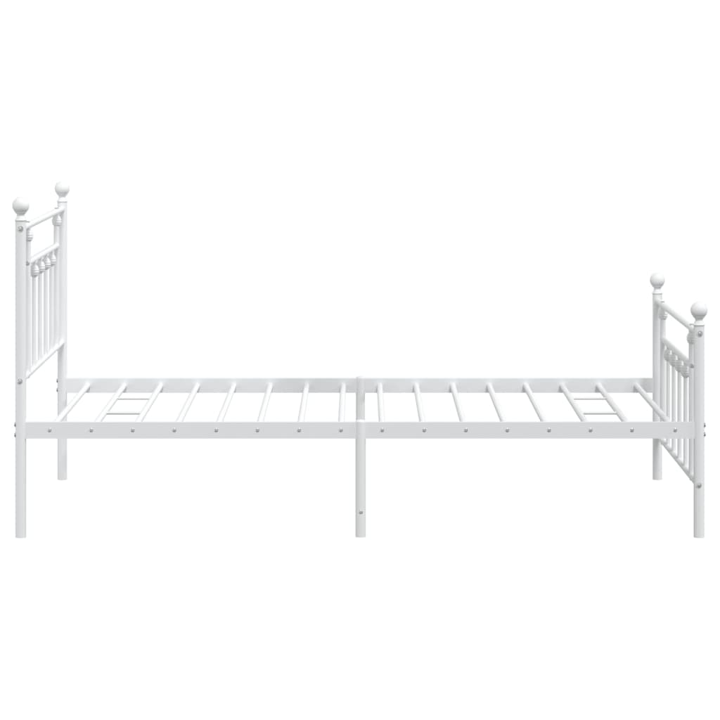 vidaXL Metal Bed Frame without Mattress with Footboard White 107x203 cm King Single
