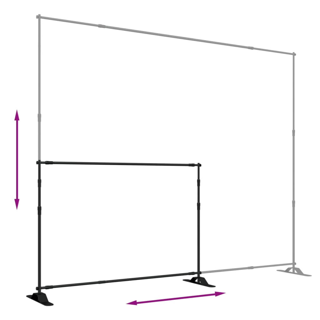 vidaXL Backdrop Stand Black 305x243 cm Steel