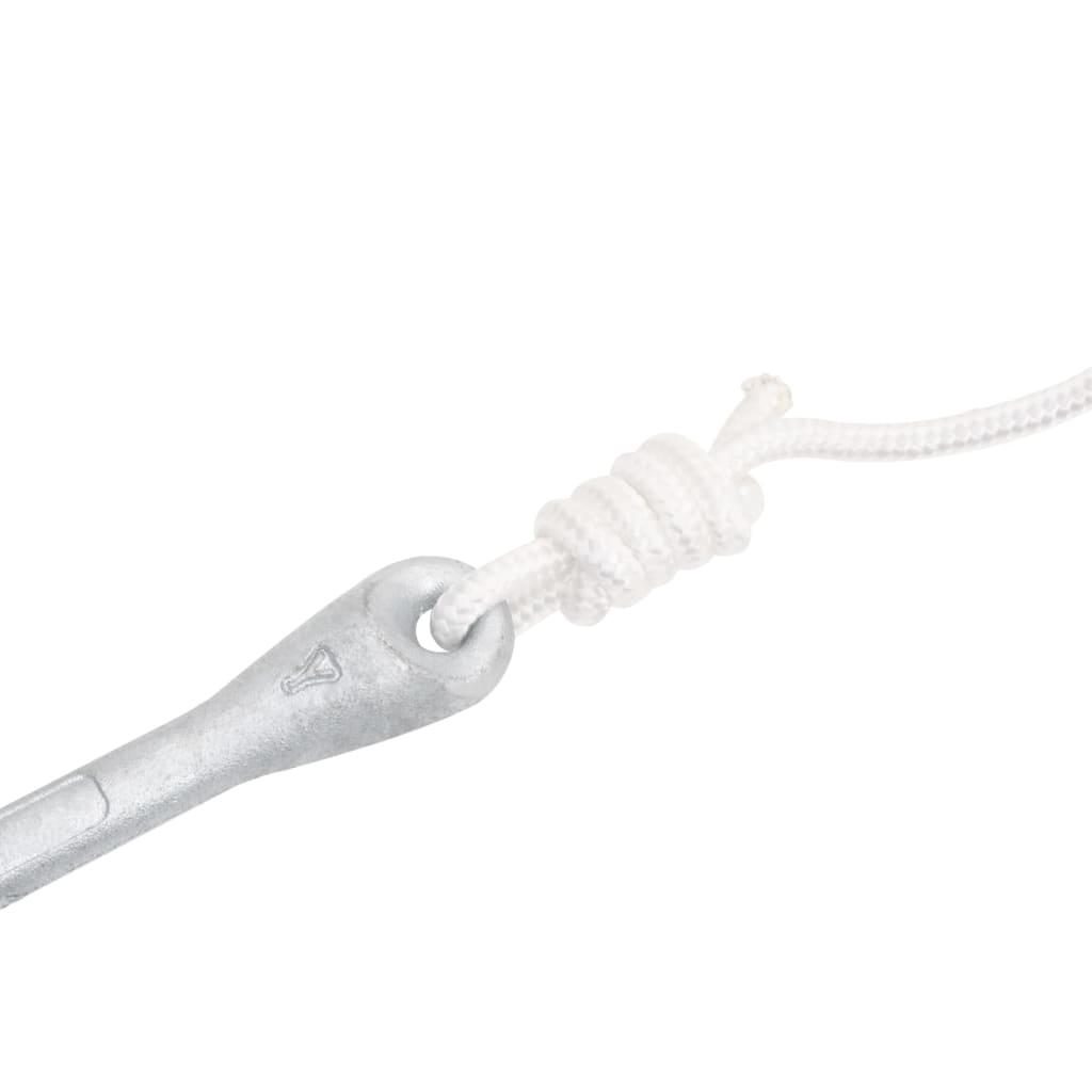 vidaXL Folding Anchor with Rope Silver 8 kg Hot Dip Galvanized Cast Iron