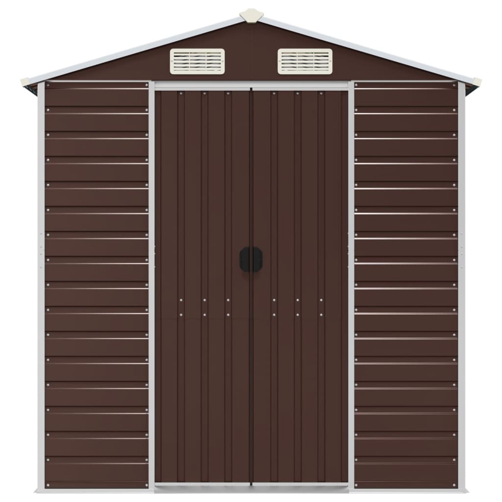 vidaXL Garden Shed Brown 191x215x198 cm Galvanised Steel