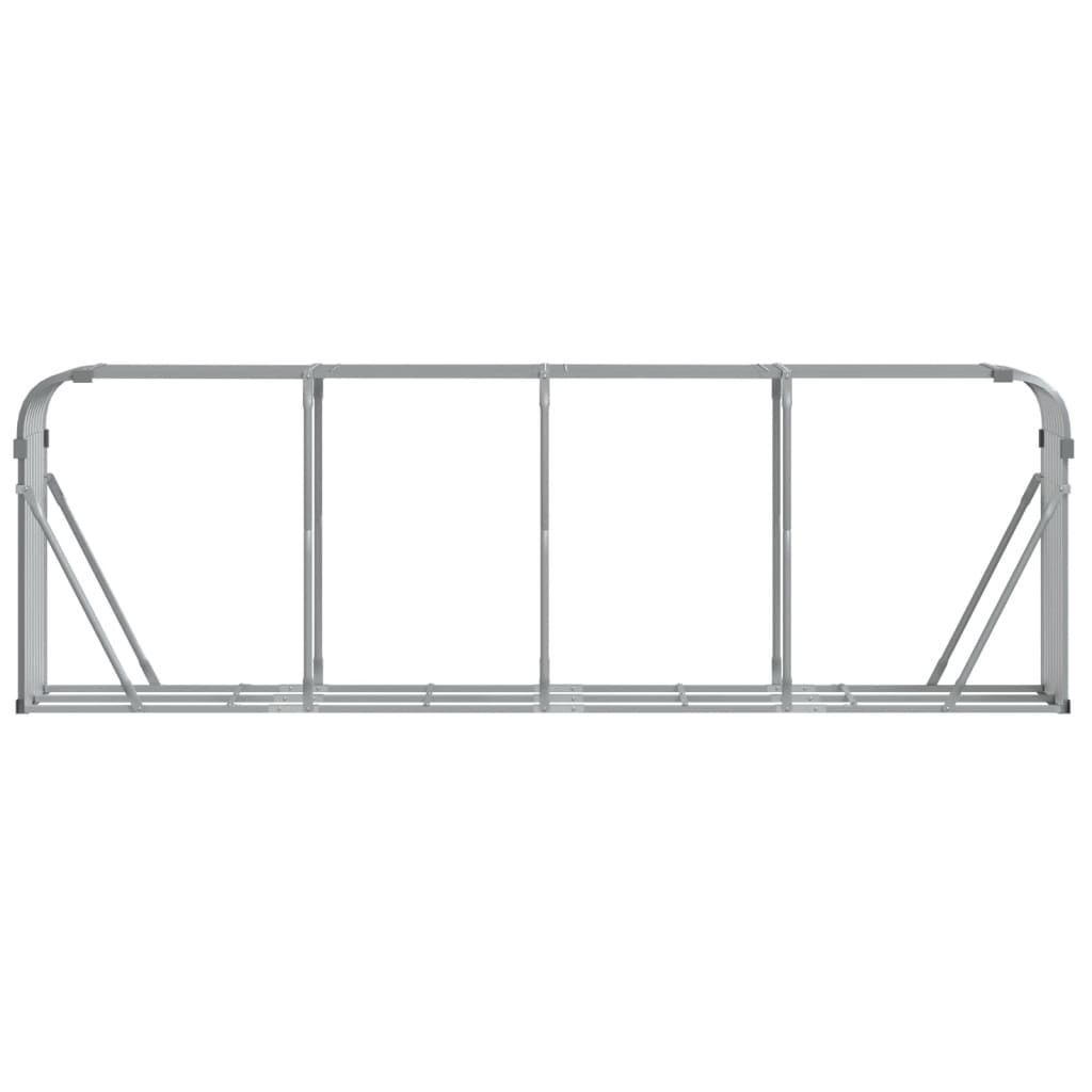vidaXL Log Holder Light Grey 300x45x100 cm Galvanised Steel
