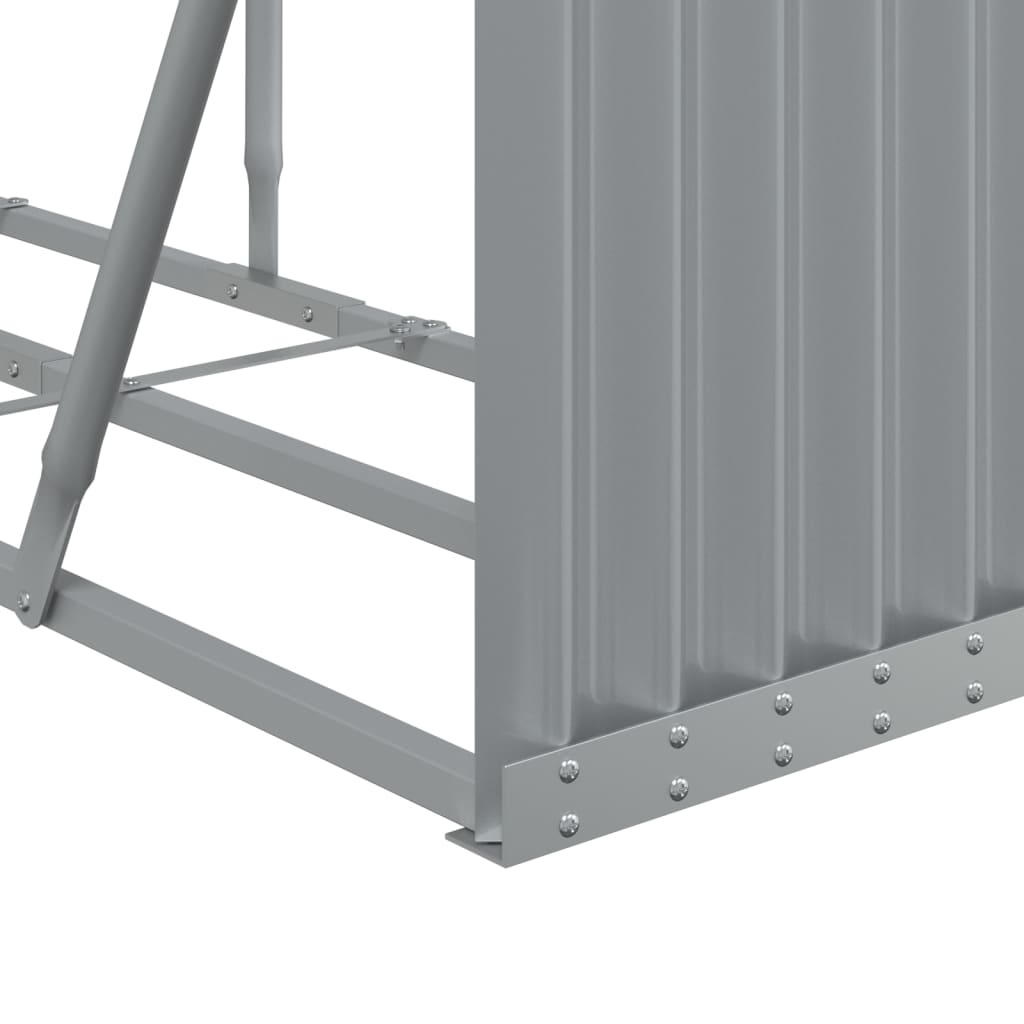 vidaXL Log Holder Light Grey 300x45x100 cm Galvanised Steel