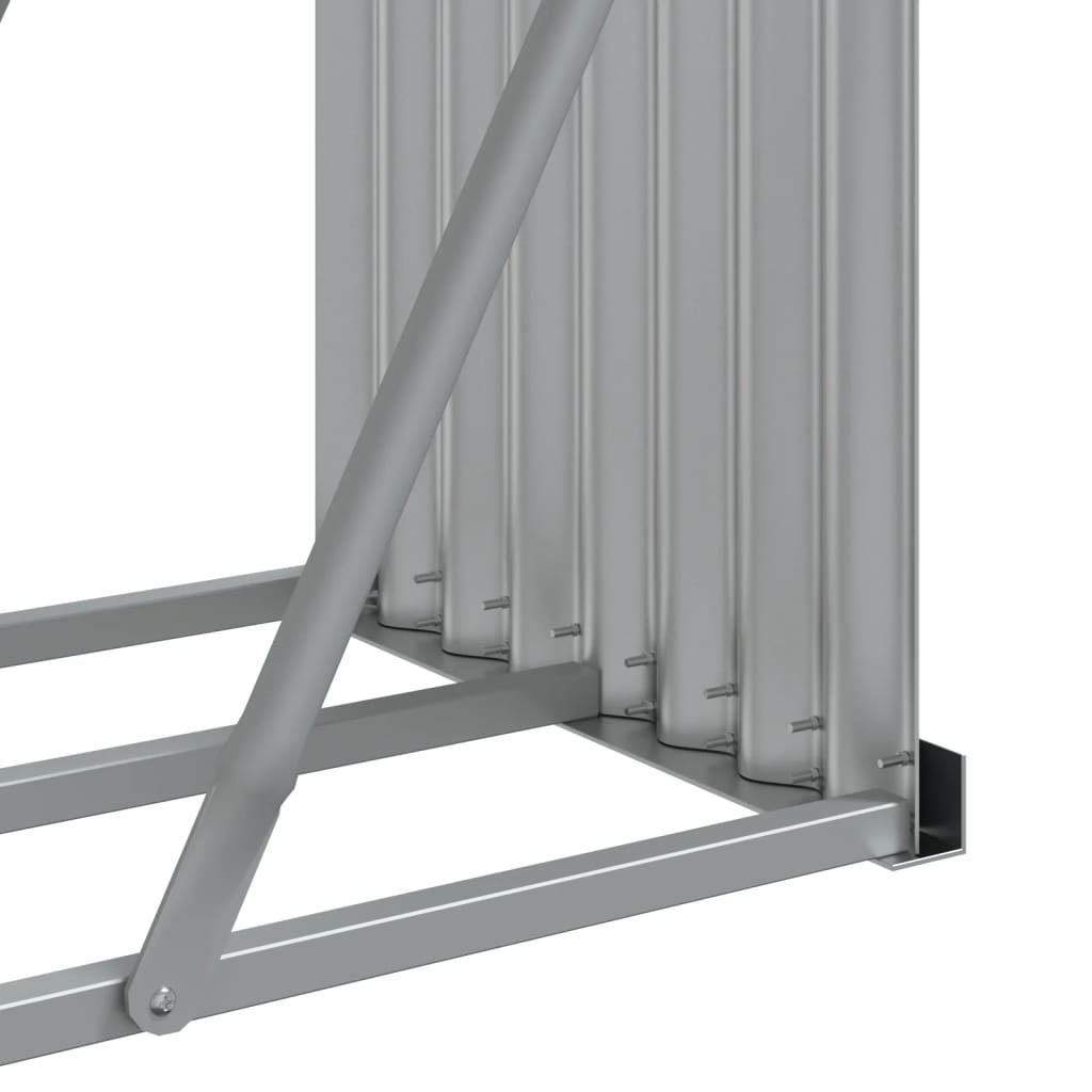 vidaXL Log Holder Light Grey 300x45x100 cm Galvanised Steel