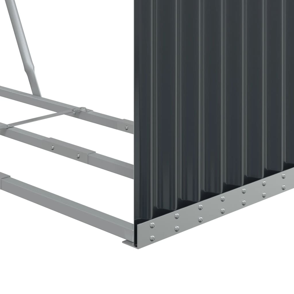 vidaXL Log Holder Anthracite 120x45x140 cm Galvanised Steel