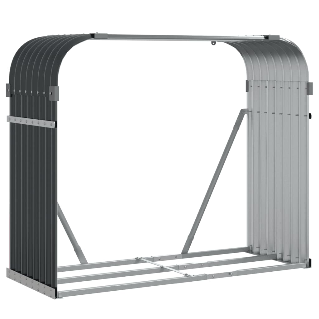 vidaXL Log Holder Anthracite 120x45x100 cm Galvanised Steel