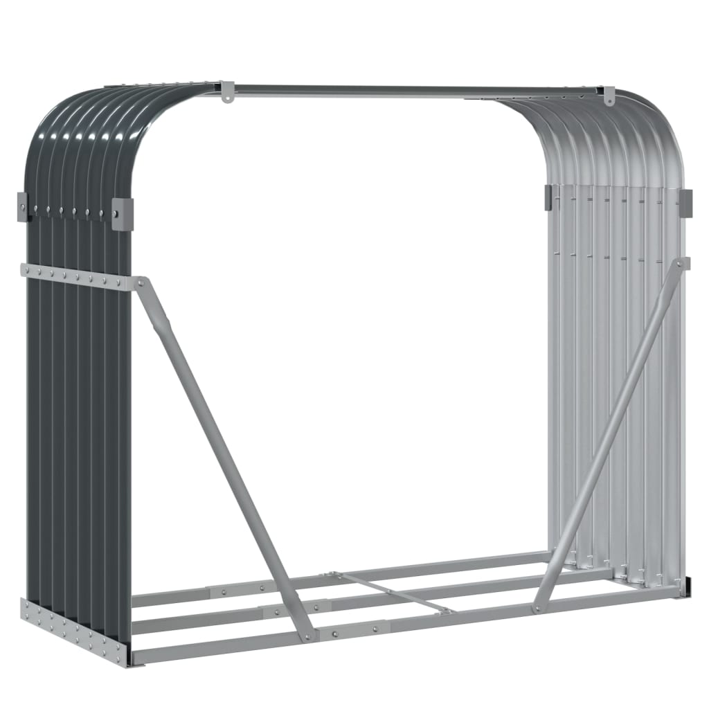 vidaXL Log Holder Anthracite 120x45x100 cm Galvanised Steel