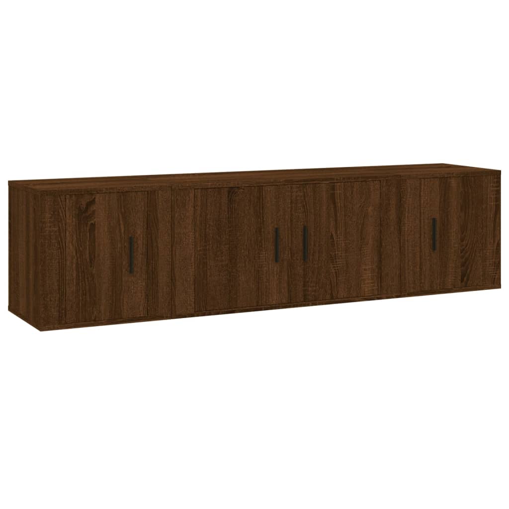 vidaXL 3 Piece TV Cabinet Set Brown Oak Engineered Wood