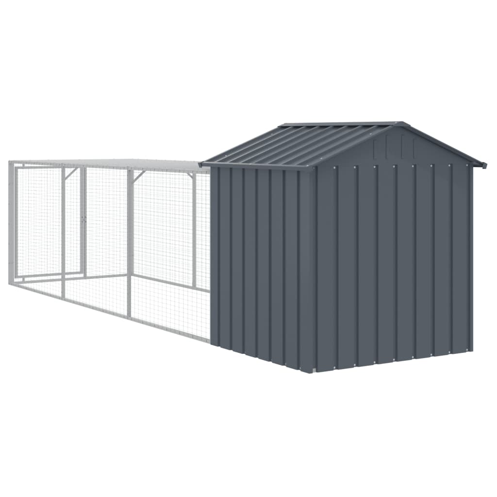 vidaXL Chicken Cage with Run Anthracite 117x405x123 cm Galvanised Steel