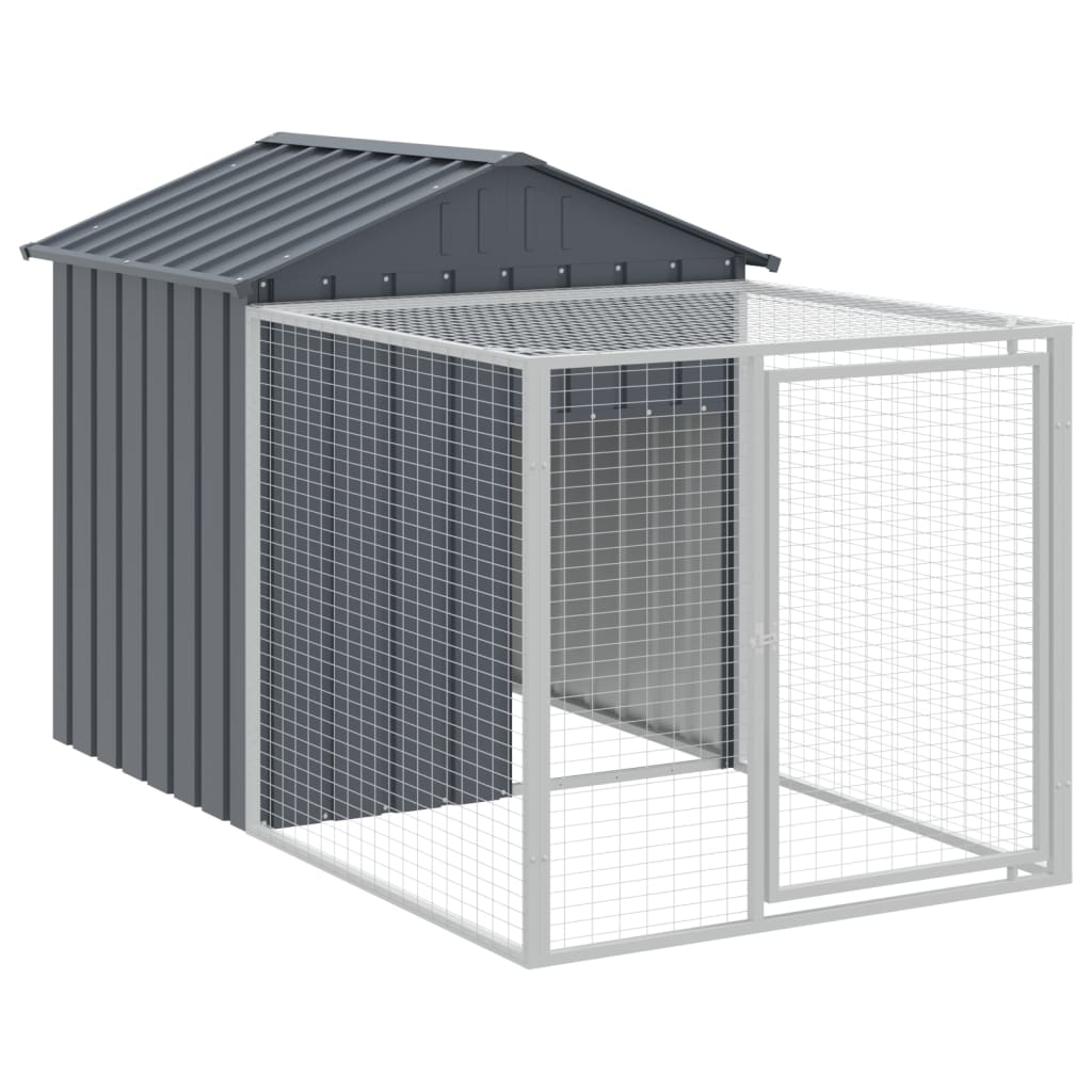 vidaXL Chicken Cage with Run Anthracite 117x405x123 cm Galvanised Steel
