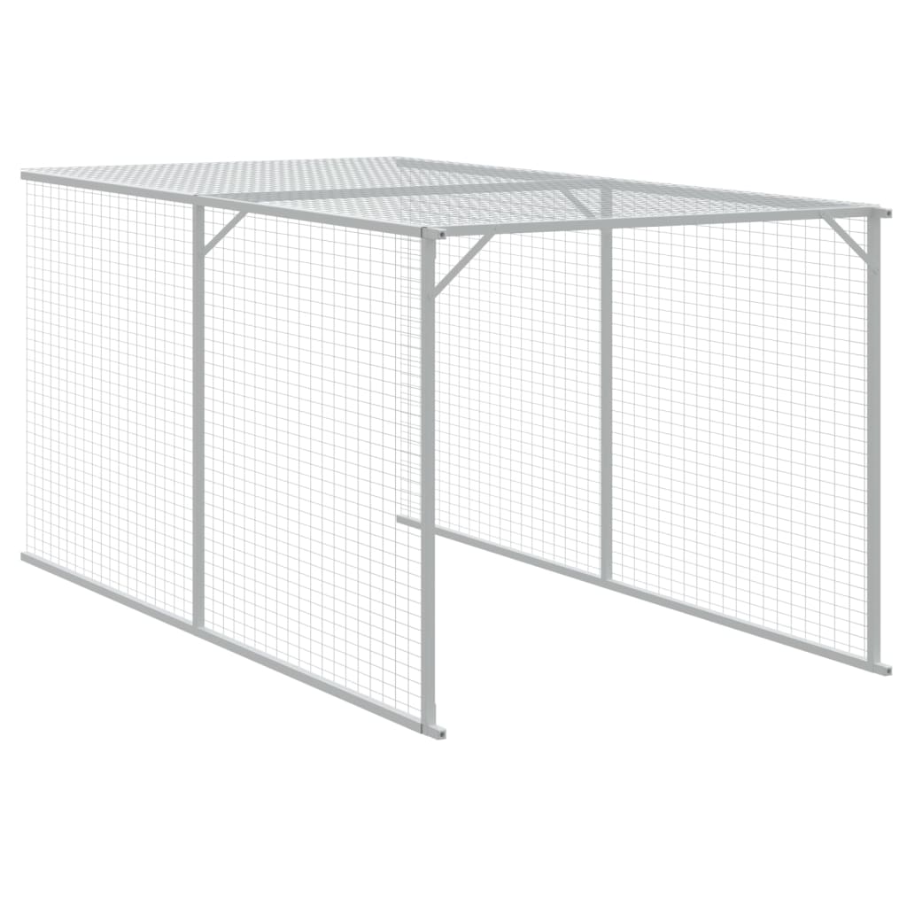 vidaXL Chicken Cage with Run Anthracite 117x405x123 cm Galvanised Steel