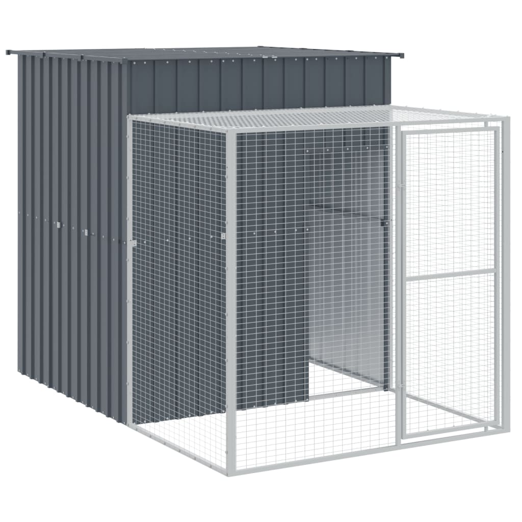 vidaXL Chicken Cage with Run Anthracite 165x1067x181 cm Galvanised Steel
