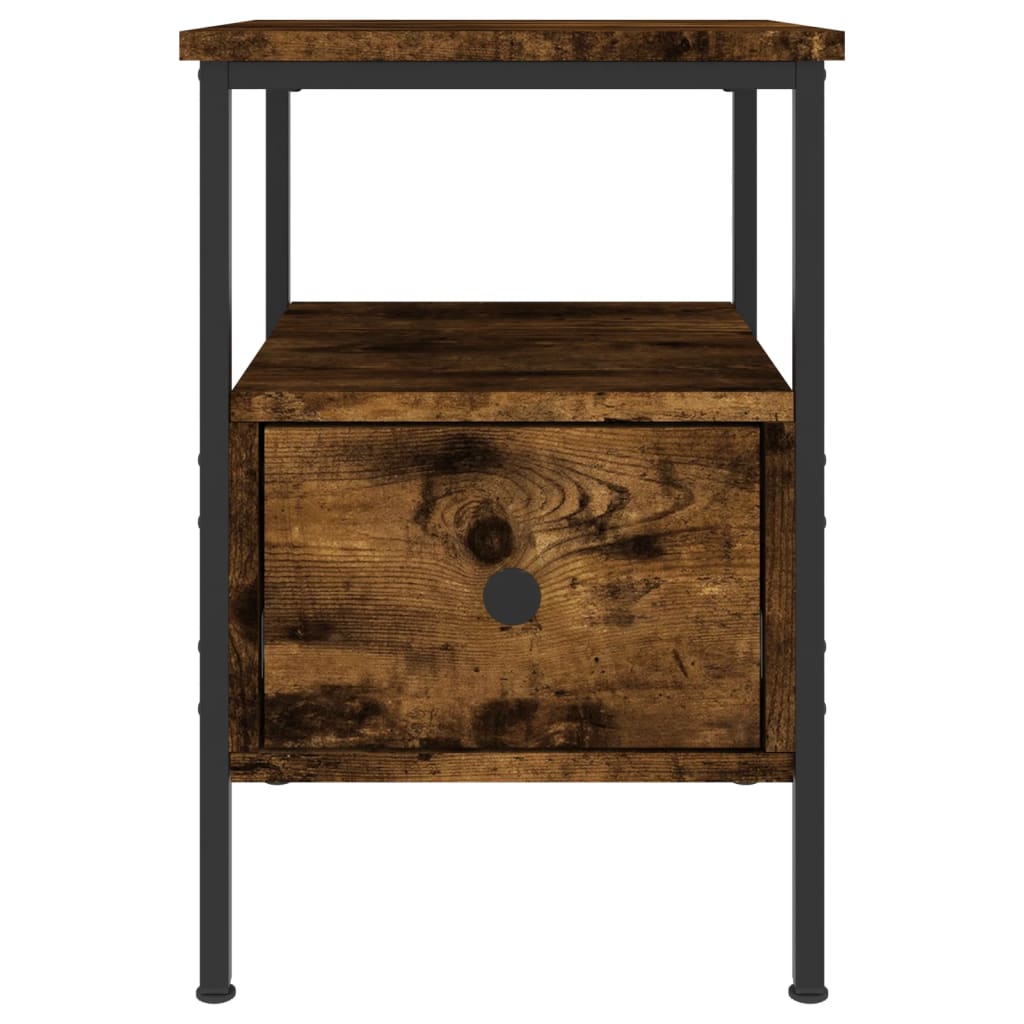 vidaXL Bedside Cabinet Smoked Oak 34x36x50 cm Engineered Wood