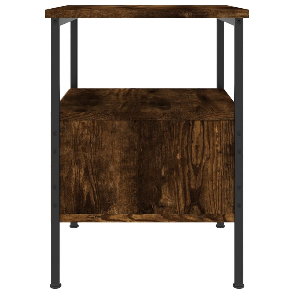 vidaXL Bedside Cabinet Smoked Oak 34x36x50 cm Engineered Wood