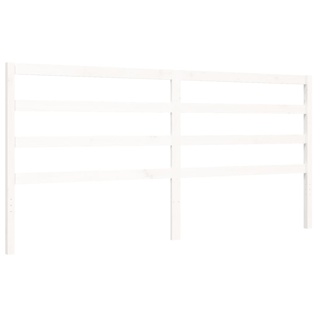 vidaXL Bed Frame without Mattress White 183x203 cm King Solid Wood Pine